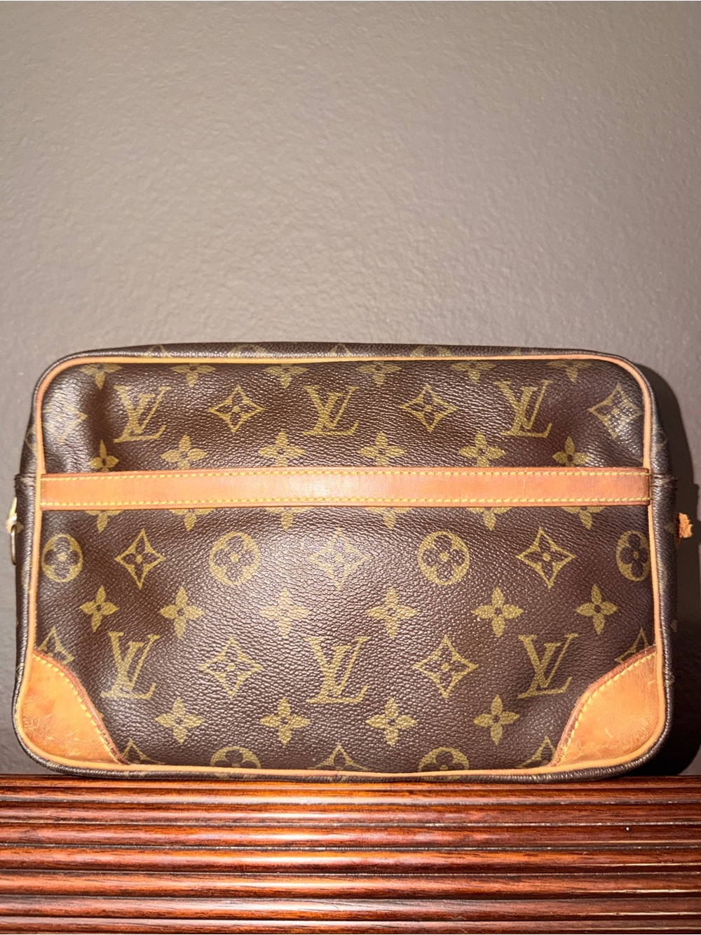 Louis Vuitton Brown Monogram Canvas Toiletry Pouch with Tan Trim - Picture 8 of 15